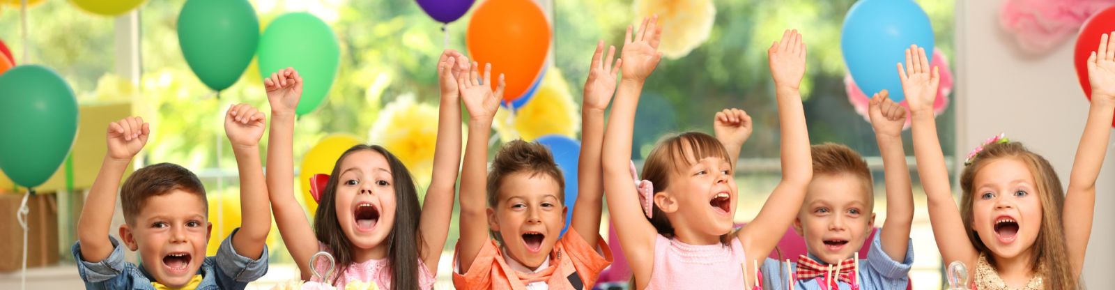 Colorful kids birthday celebration banner